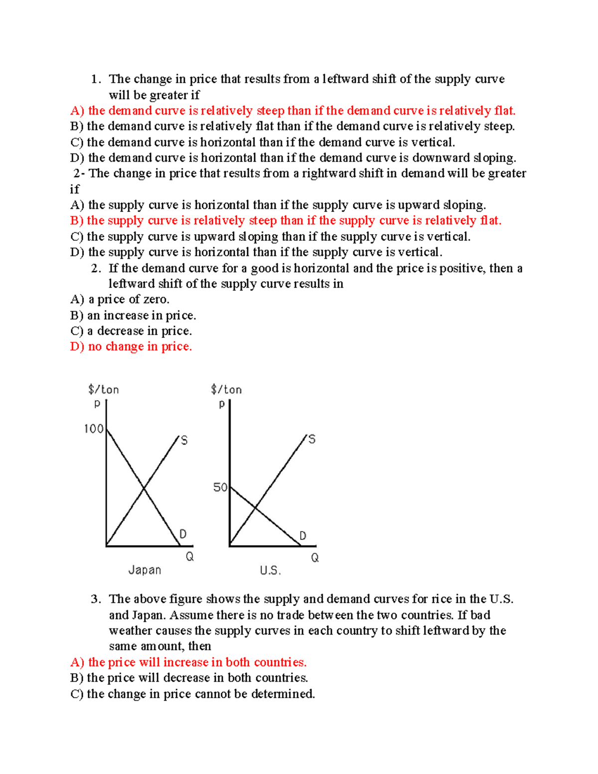 Answer Key - The change in price that results from a leftward shift of ...