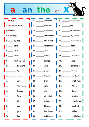 English WORK - Ingles - ENGLISH WORK DEFINED AND UNDEFINED ARTICLES ...