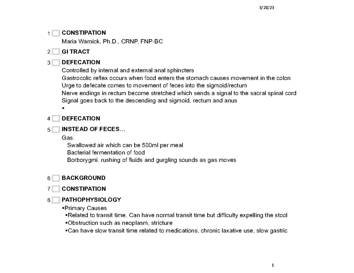 324 Constipation narr22-1 - 3/28/ 1 CONSTIPATION Maria Warnick, Ph ...