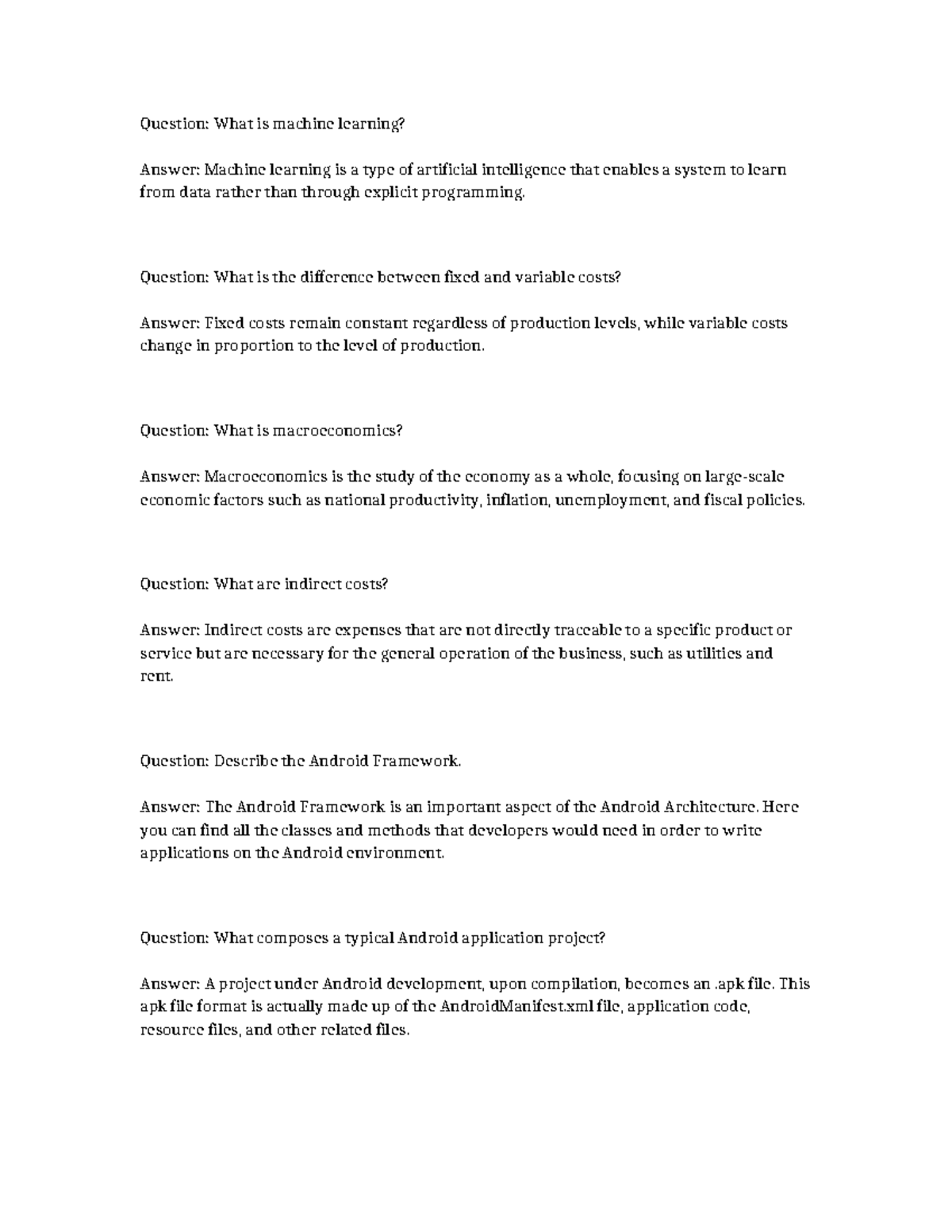 Accomplish questionnaire's stann - Question: What is machine learning ...