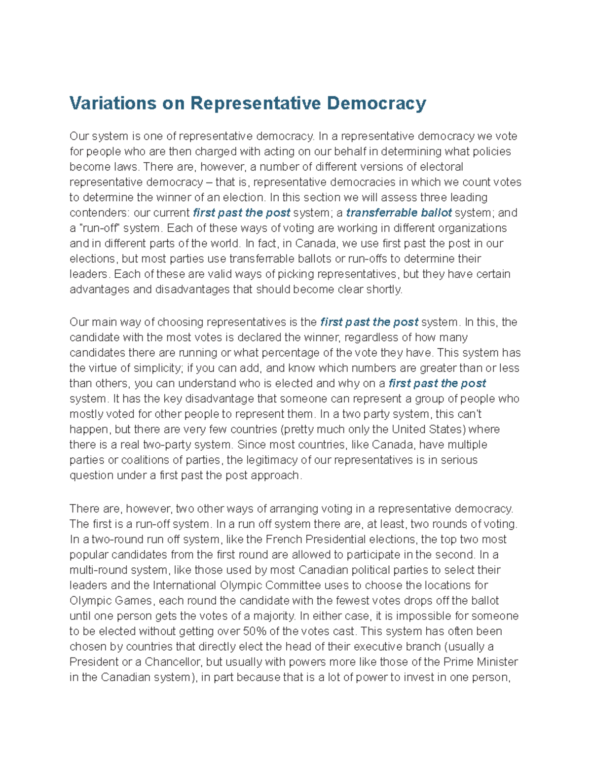 Module 12 Alternative Democratic Processes - Variations On ...