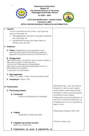 Sentences vs. Non Sentences - Department of Education Region XII City ...