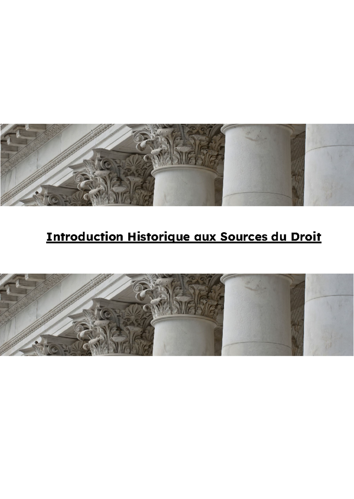 Chapitre préliminaire Histoire des sources du Droit - Introduction ...