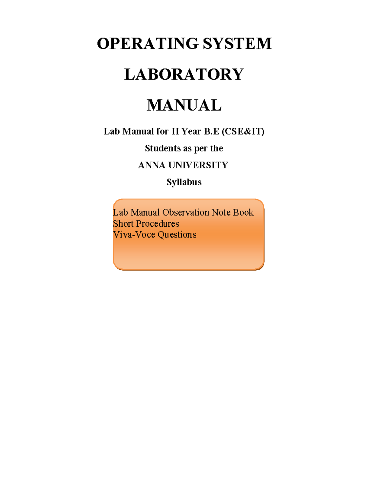 OS LAB Manual - note - Lab Manual Observation Note Book Short ...