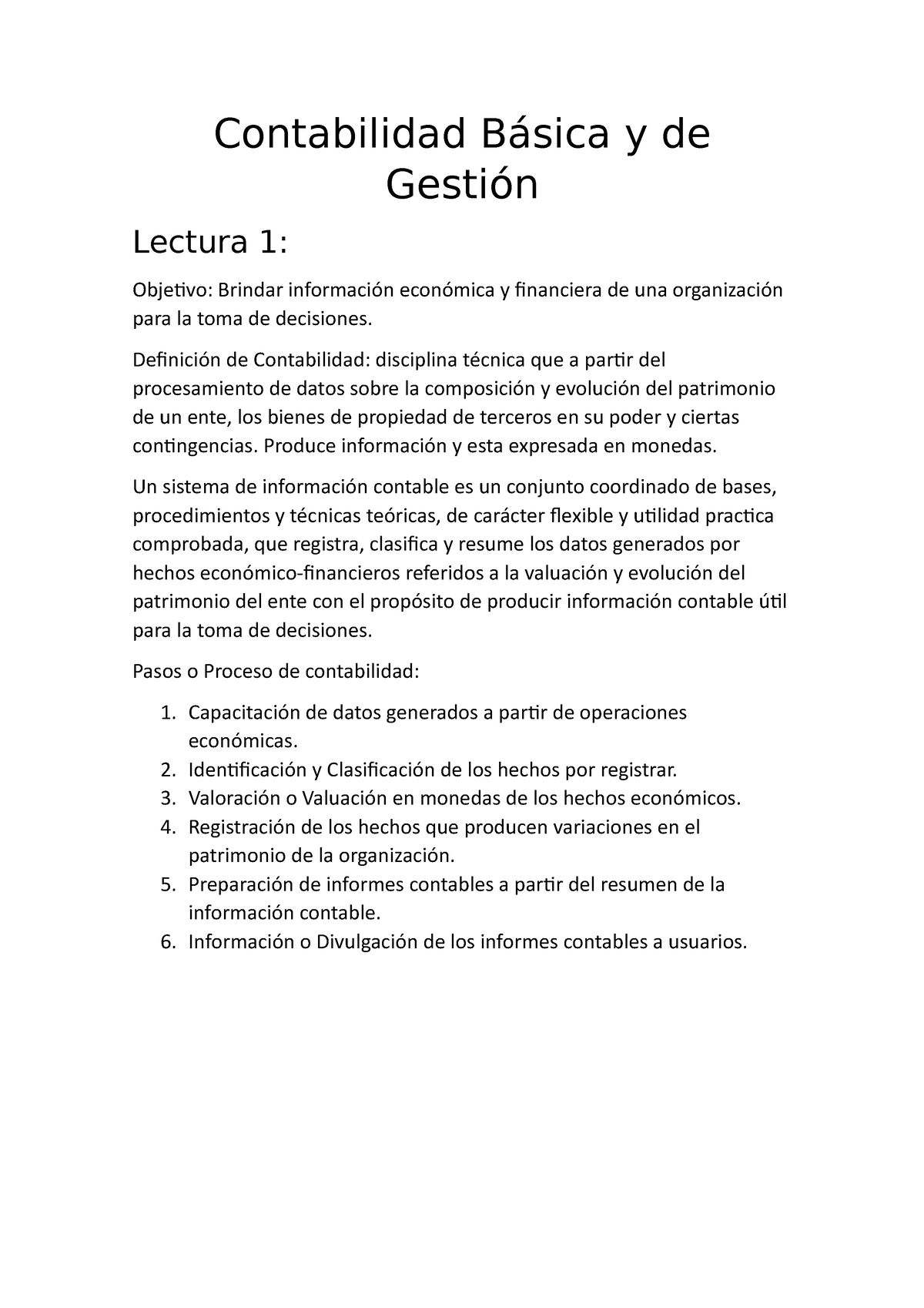 Contabilidad Básica Y De Gestión Mi Resumen Mod 1 Contabilidad Básica Y De Gestión Lectura 1 7855