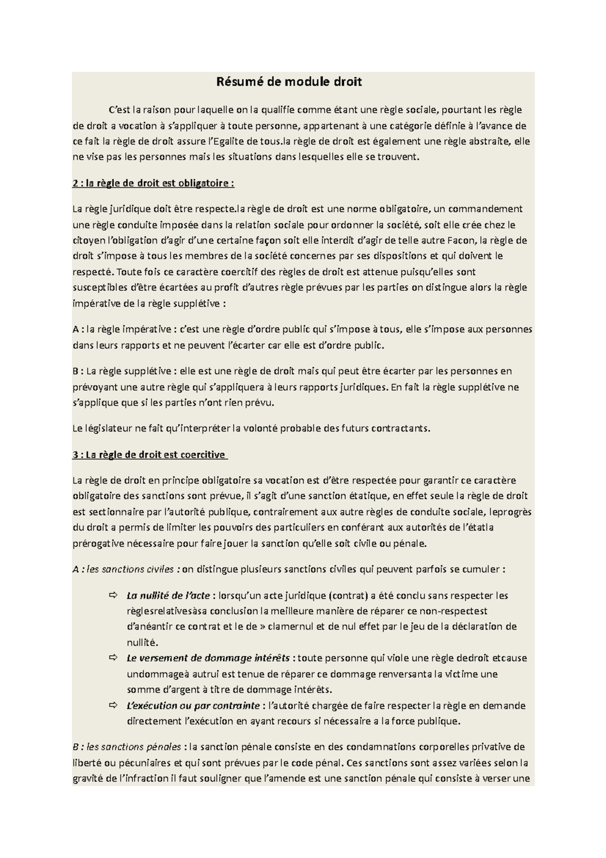 Résume du cours droit s3-1-1 - Résumé de module droit C’est la raison ...