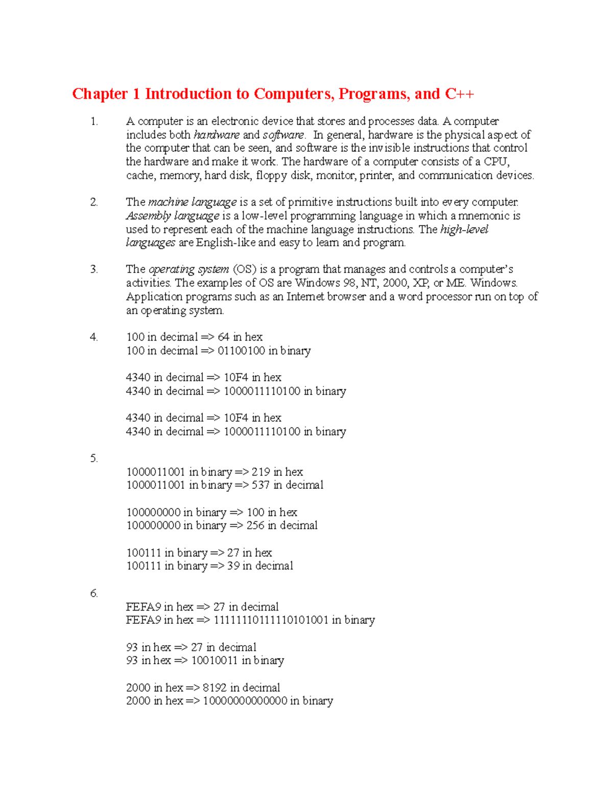 01review - Exam 2 review - Chapter 1 Introduction to Computers ...