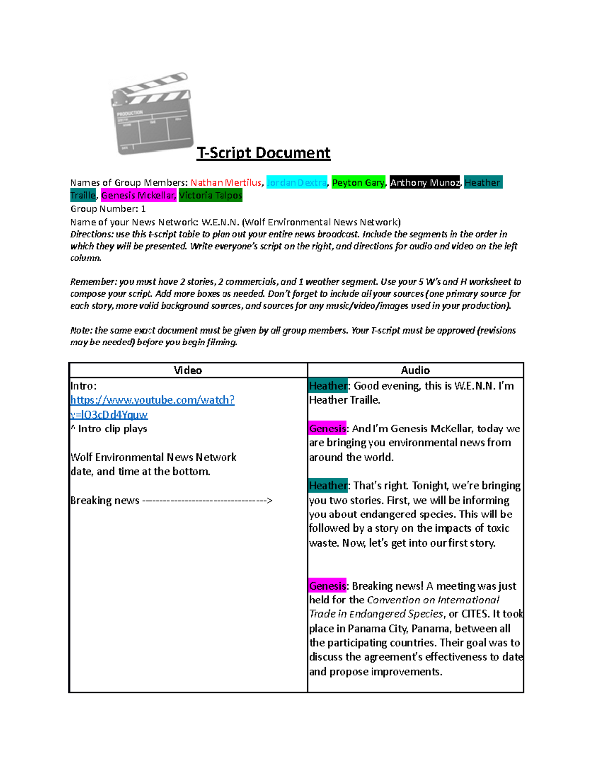 Block#3 Channel#1 Final - T-Script Document Names of Group Members ...