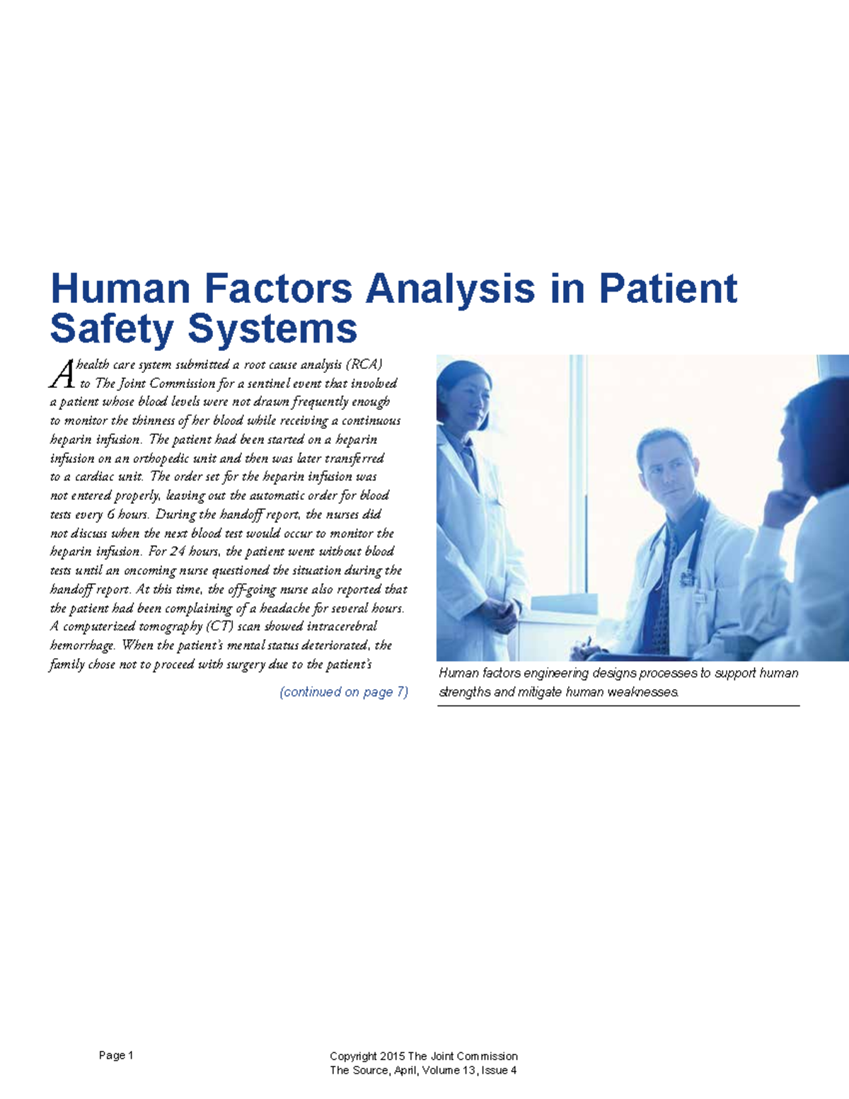 Human Factors The Sourcepdf Joinscomission - TM Human Factors Analysis ...