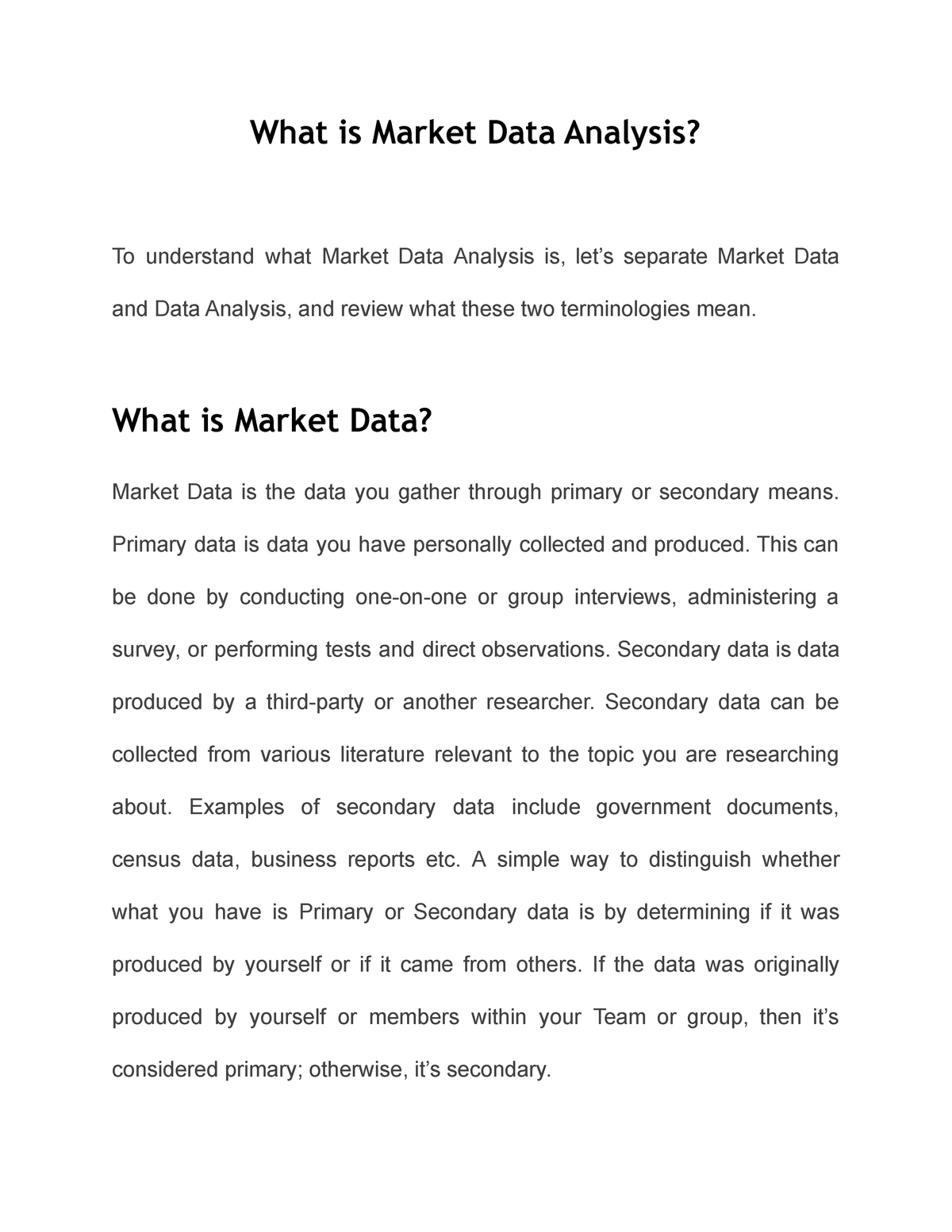 Market Data Analysis What Is Market Data Market Data Is The Data You 