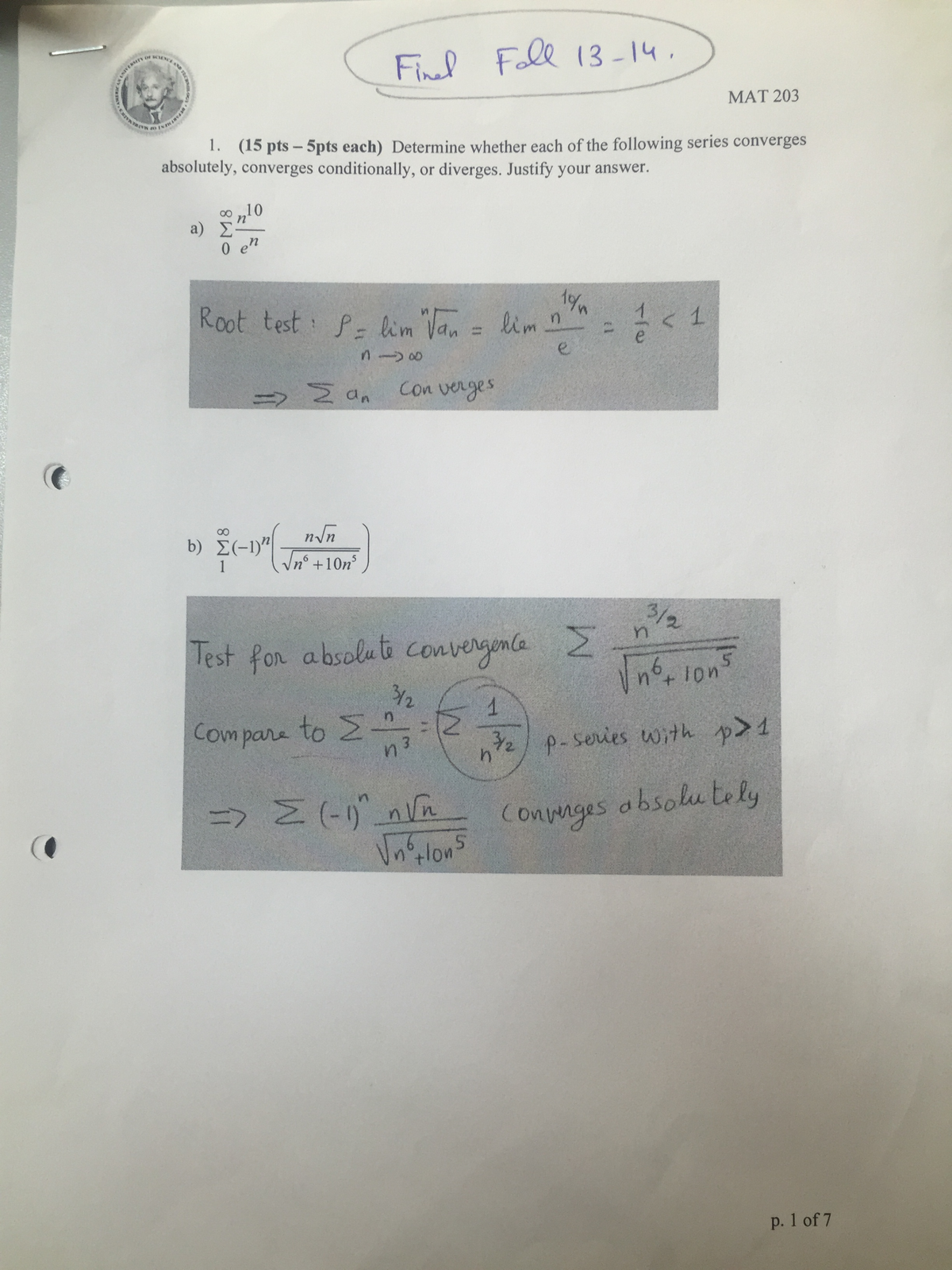 Final exam January 2014, questions and answers - Calculus 3 - Studocu