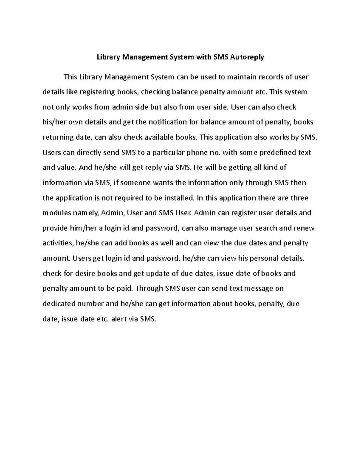 A132 - Library management and sms - Library Management System with SMS ...