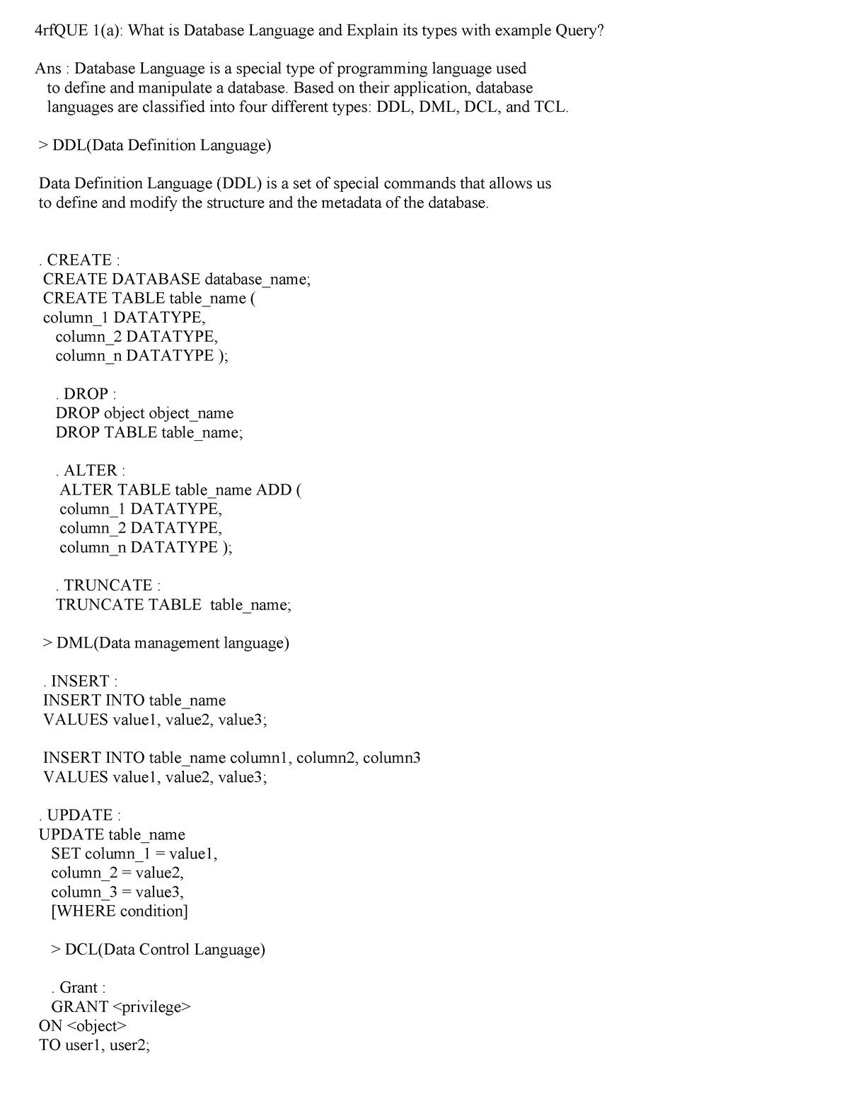 What Is Database Language