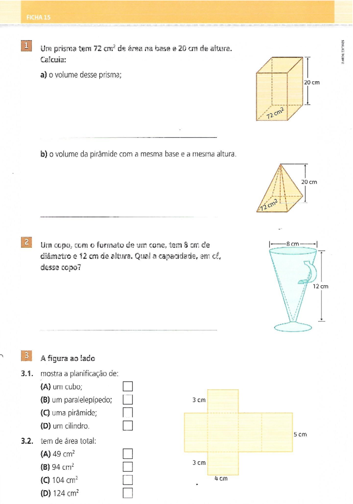 Exercícios De Volume 7 Ano Com Gabarito - BINKEDU
