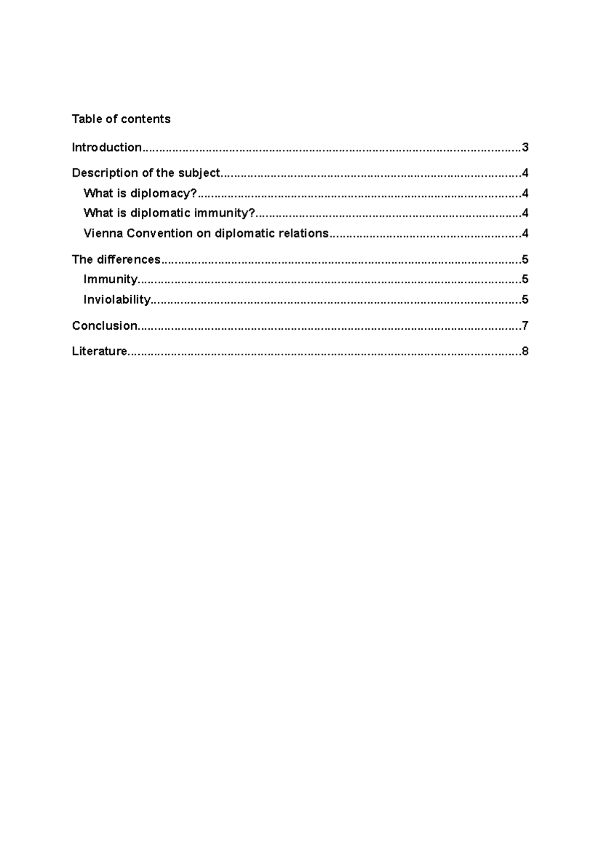 Diplomatic Immunity Essay Table Of Contents Studeersnel