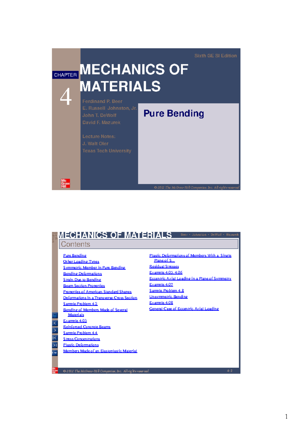 chpter .4 pure bending for learning ok - MECHANICS OF MATERIALS Sixth ...