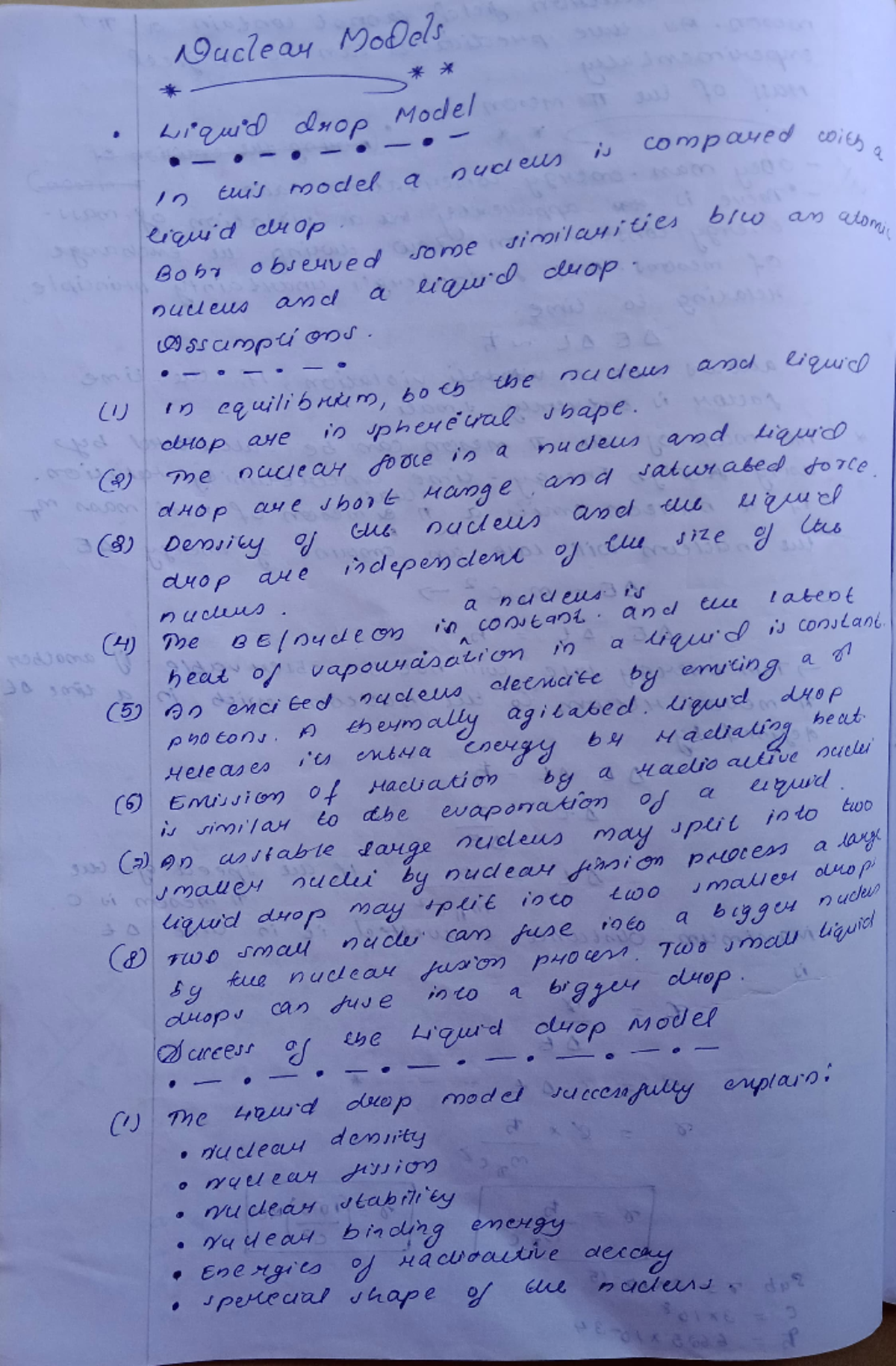 Nuclear Model Note - The above presented notes are well described and ...