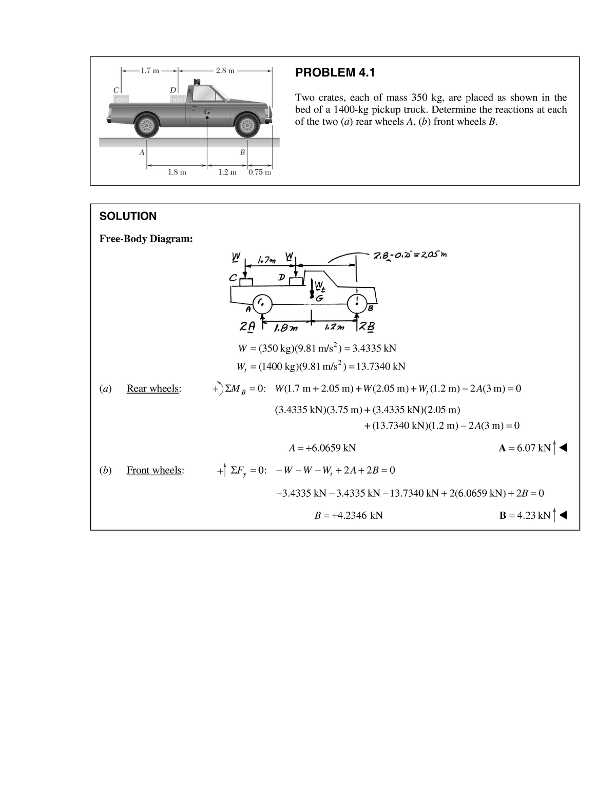 Equilibrium Of Rigid Bodies - Two Crates, Each Of Mass 350 Kg, Are ...