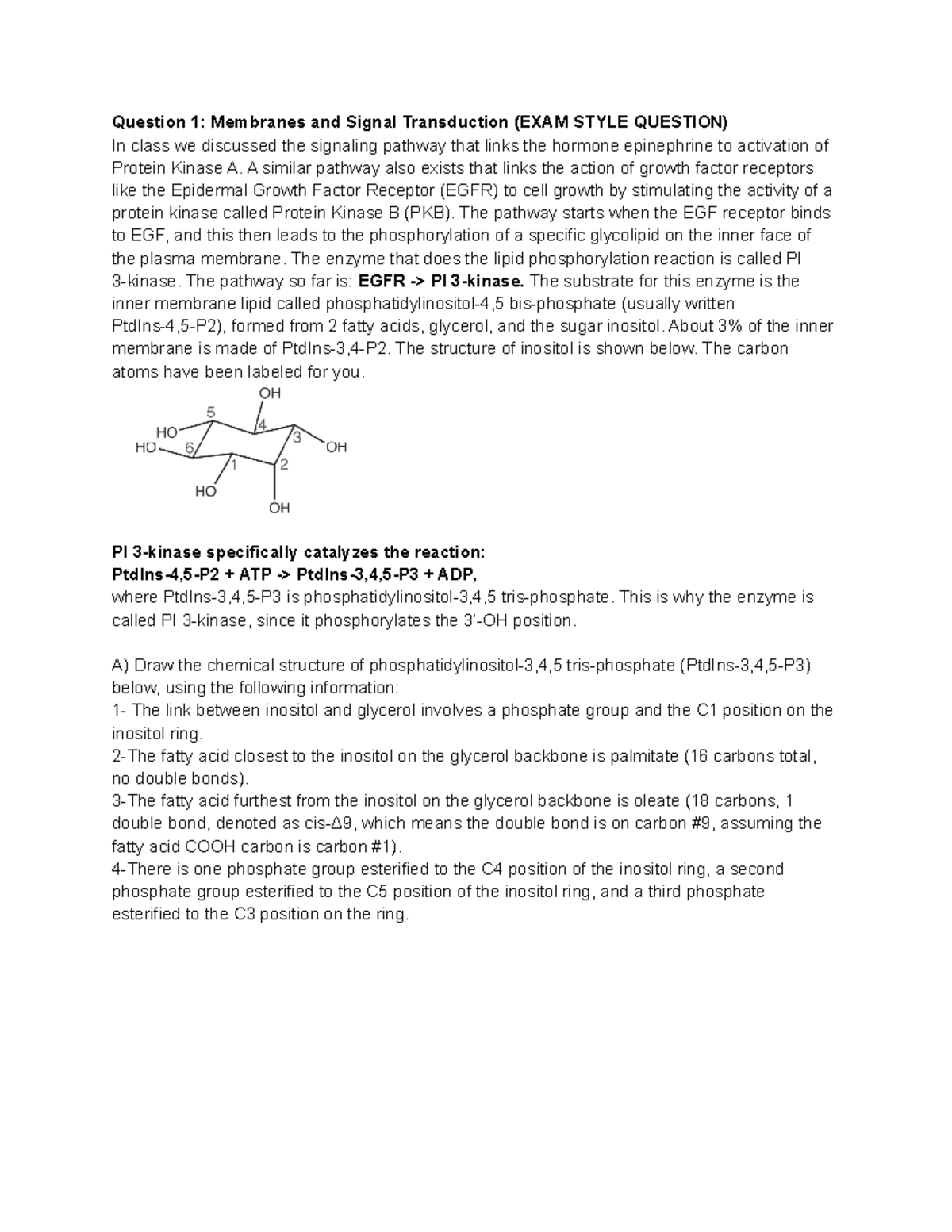 Summary Notes Problem Set 5 Question 1 Membranes and Signal