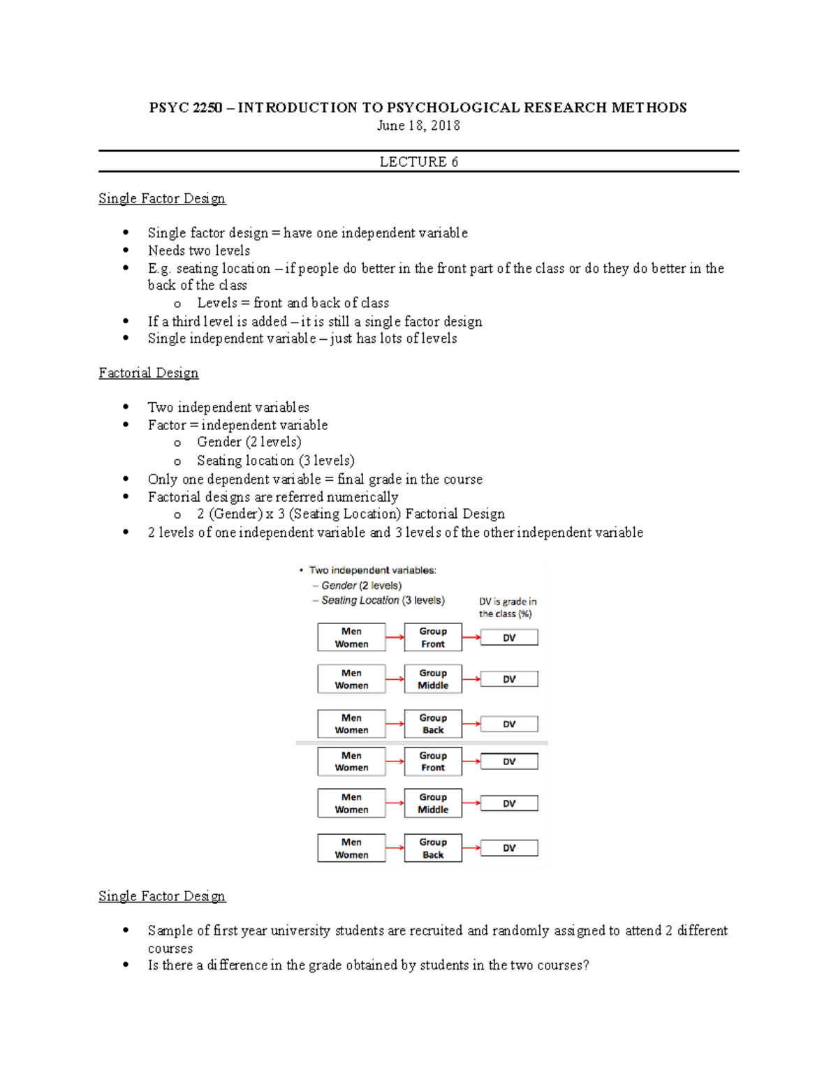 Lecture 6 - Research Methods - PSYC 2250 – INTRODUCTION TO ...