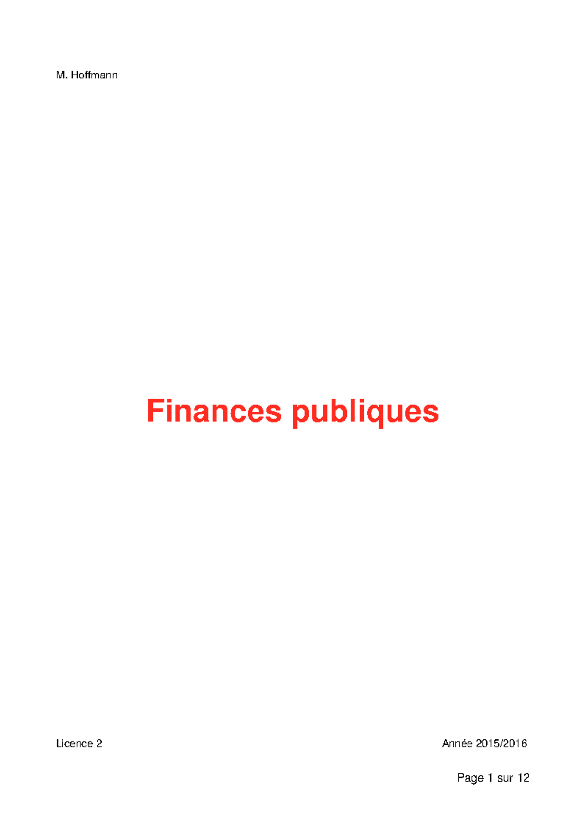 Finance Publique Corte Studocu