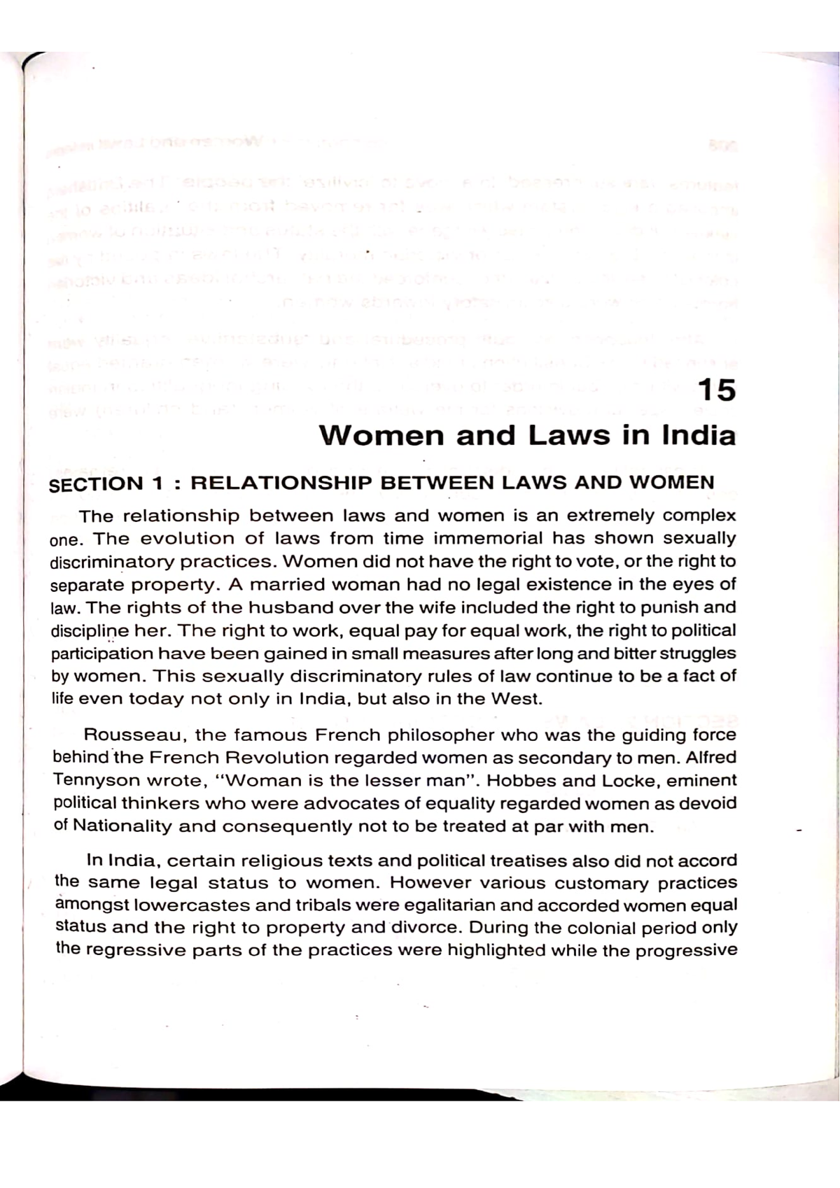 Gender And Environment - R 15 Women And Laws In India SECTION 1 ...