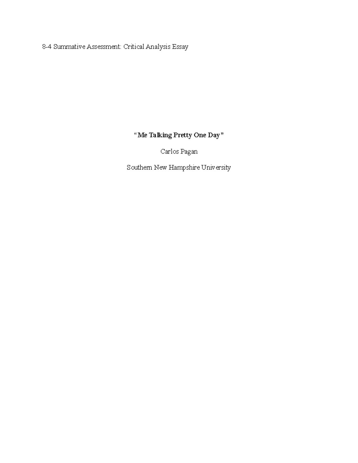 Hampshire days critical essays picture