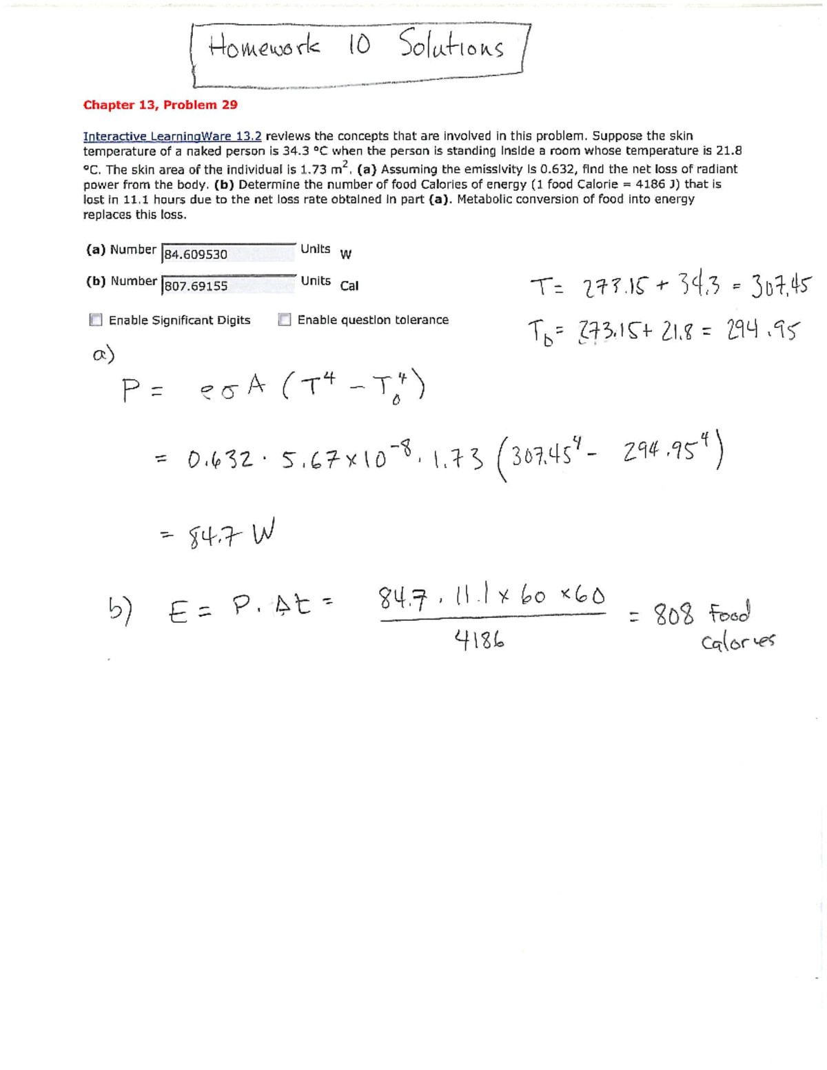 Homework 10 Solutions - HW 10 key - PHYS1512000A - Studocu