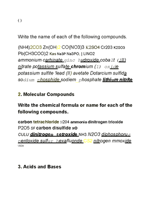 Chem note - chemistry notes - Name:Mohammed Sami Insert the formula of ...