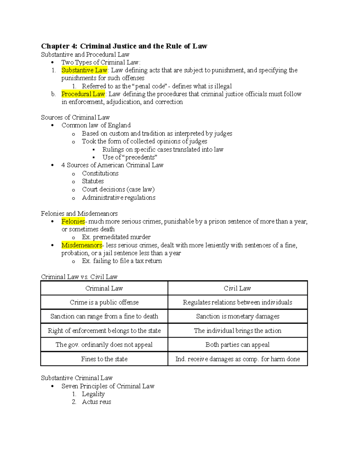 Chapter 4- Criminal Justice And The Rule Of Law - Chapter 4: Criminal ...