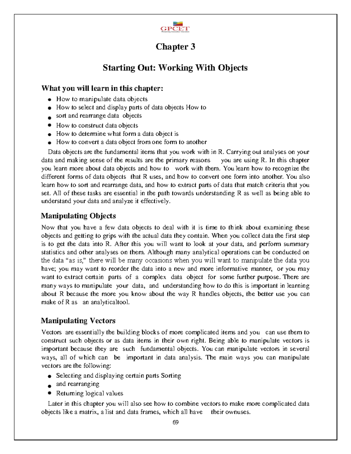 R Programming Lecture Notes 69 113 - Chapter 3 Starting Out: Working ...