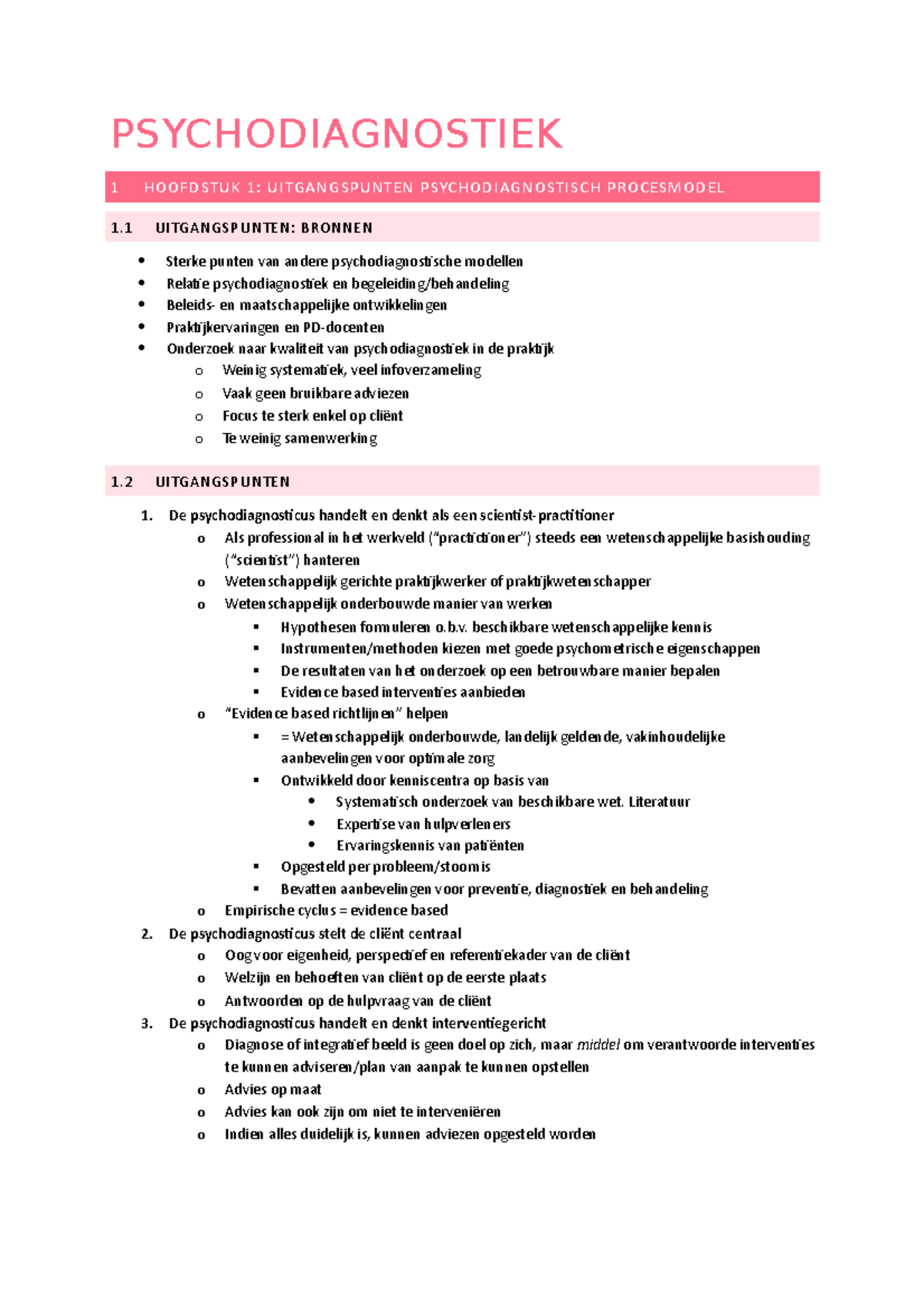 Psychodiagnostiek-samenvatting - PSYCHODIAGNOSTIEK 1 HOOFDSTUK 1 ...