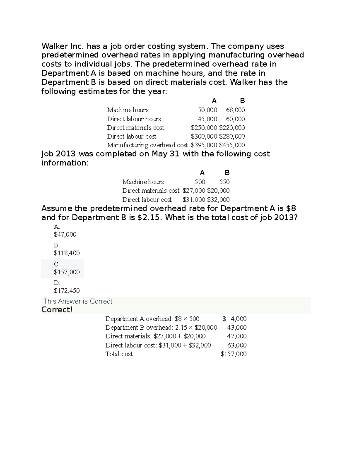 15 - Cost Behaviour and Job Costing - ACCT 434 - SAIT Polytechnic - Studocu