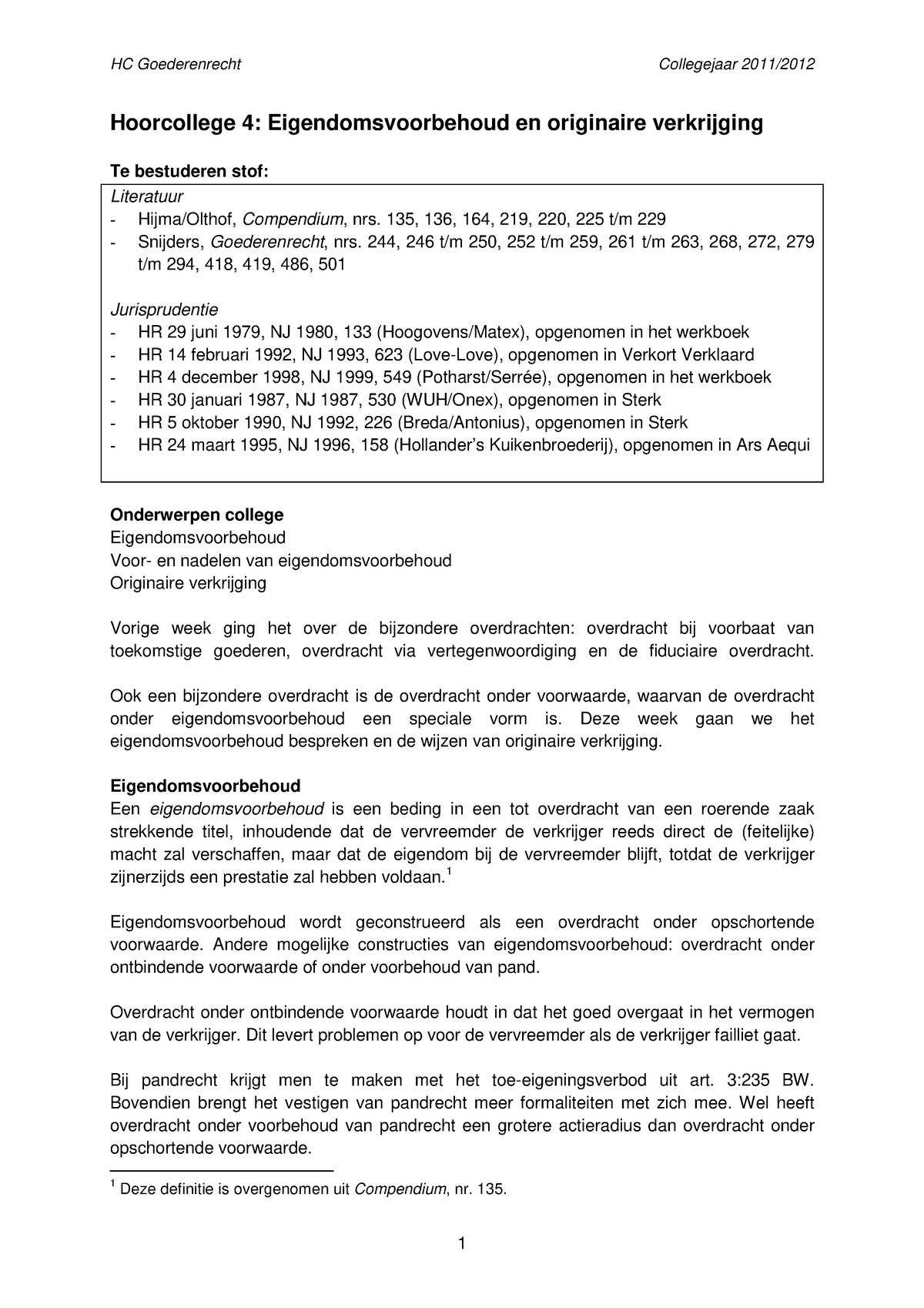 Goederenrecht Hc Surplus Def 22012038 Studeersnel