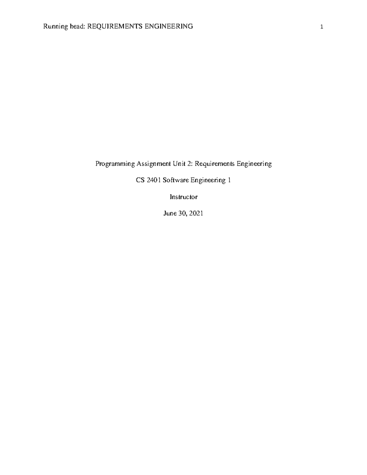 Programming Assignment Unit 2 - CS 2401 - UoPeople - Studocu