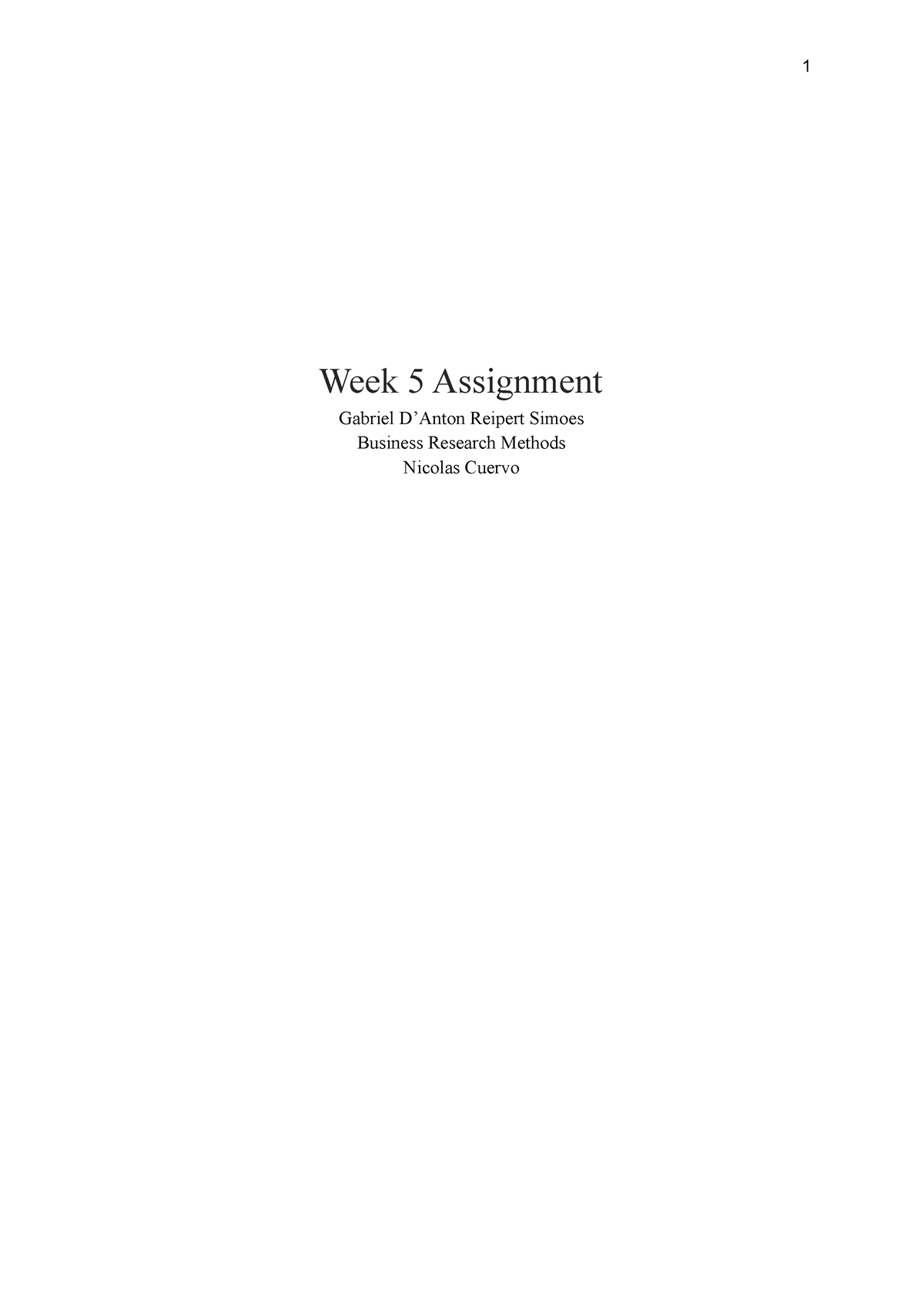 Week 5 Assignment - Week 5 Assignment Gabriel D’Anton Reipert Simoes ...