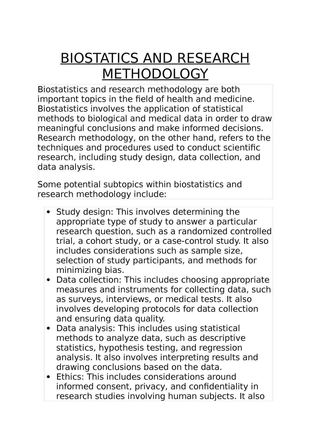 biostatistics and research methodology unit 5 slideshare