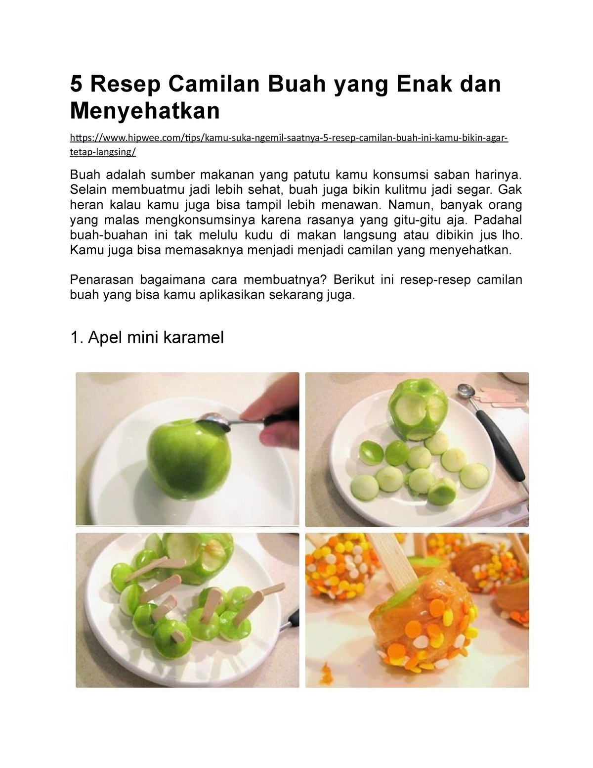 Resep Camilan Buah Yang Enak Dan Menyehatkan - 5 Resep Camilan Buah ...