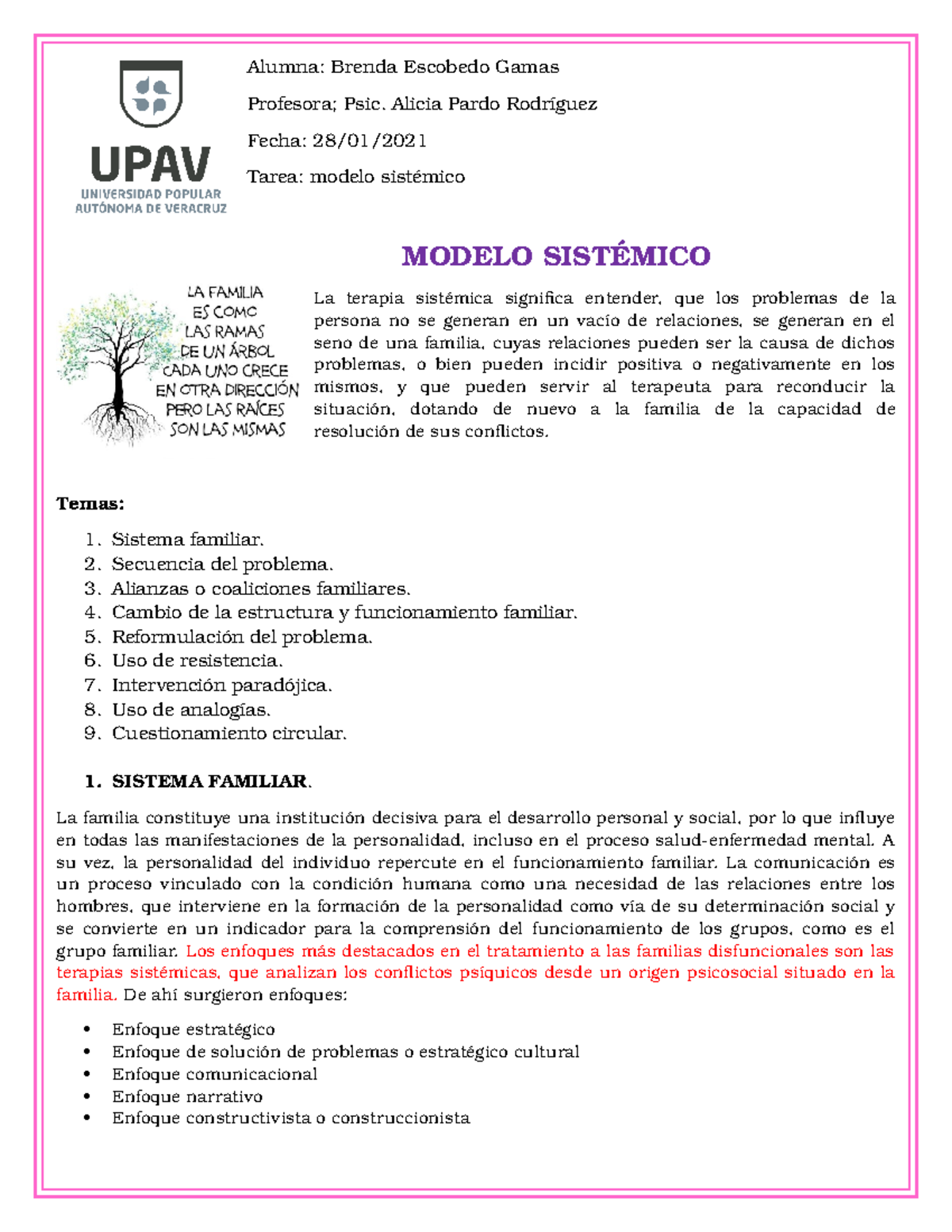 Modelo Sistemico - Alumna: Brenda Escobedo Gamas Profesora; Psic ...