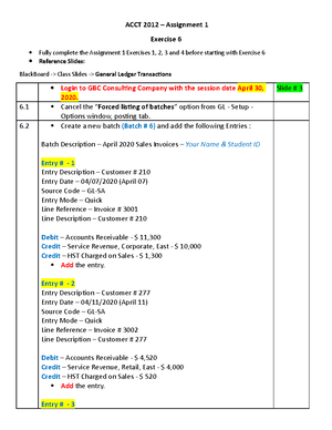 Assignment 1 Exercise 4 of 8 - ACCT 2012 –Assignment 1 Exercise 4 Fully ...