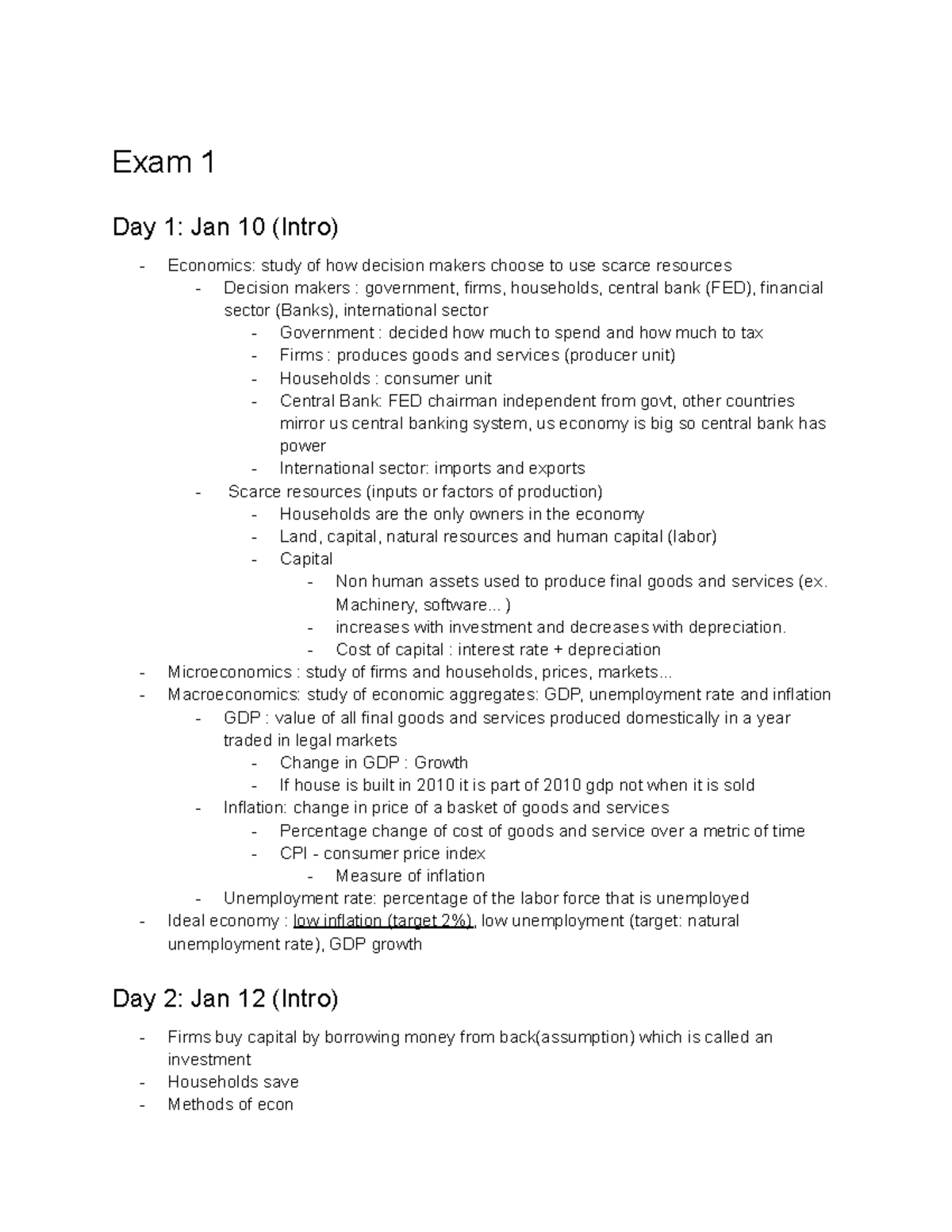 Econ 1010 Exam 1 - 2yiy0ay
