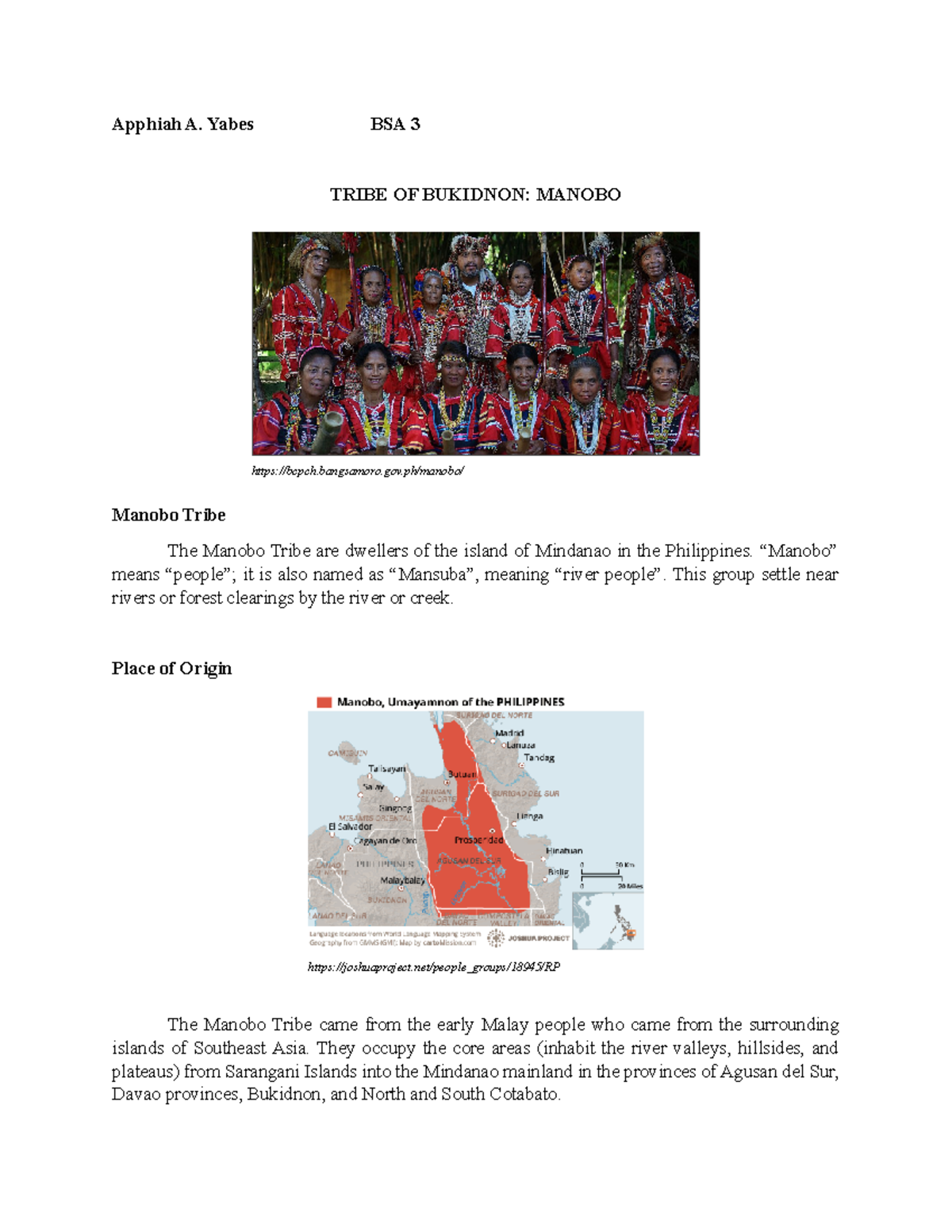 Yabes Individual Work - nb, - Apphiah A. Yabes BSA 3 TRIBE OF BUKIDNON ...