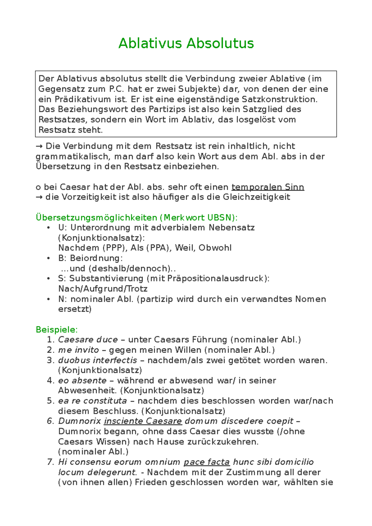 Ablativus Absolutus - Eintrag ABl ABs - Ablativus Absolutus → Die ...