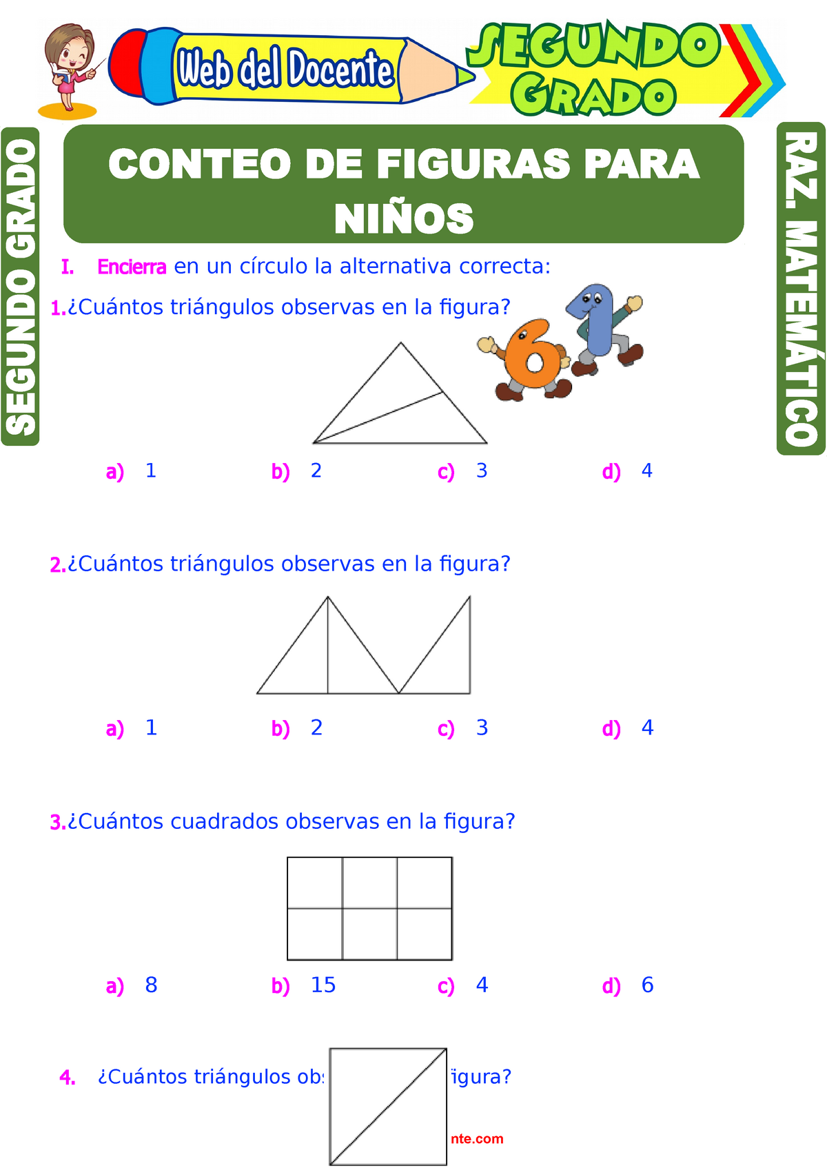 Ejercicios De Conteo De Figuras Para Tercer Grado De 8432