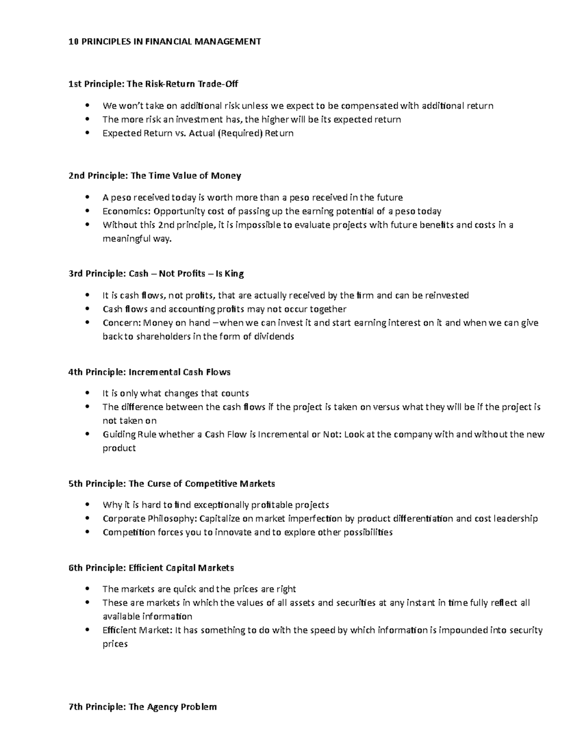 10 Principles IN Financial Management - 10 PRINCIPLES IN FINANCIAL ...