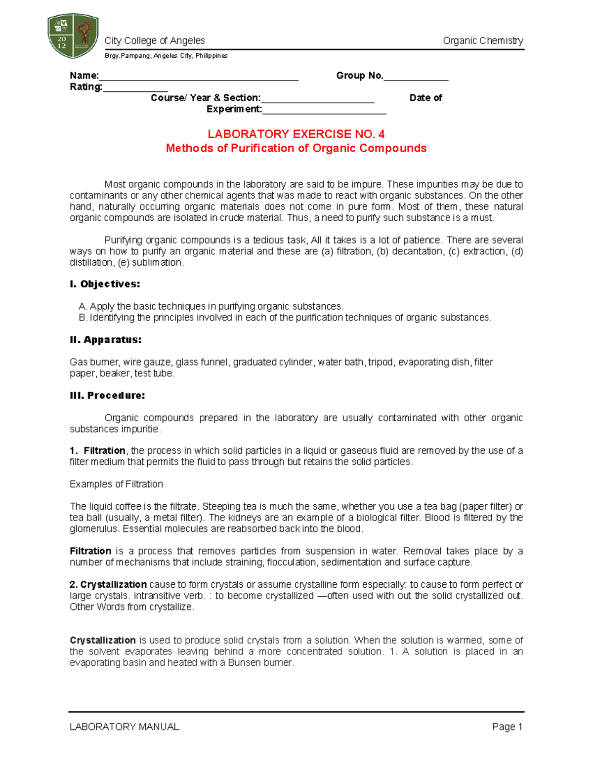 Methods of Purification of Organic Compounds , Methods of Purification ...