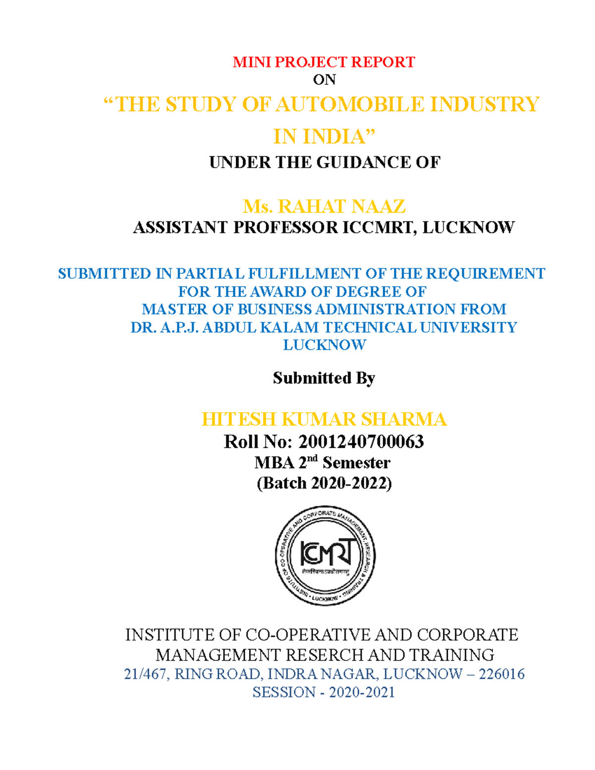 hitesh-kumar-sharma-mini-project-automobiles-industry-mba-sem-2-2021