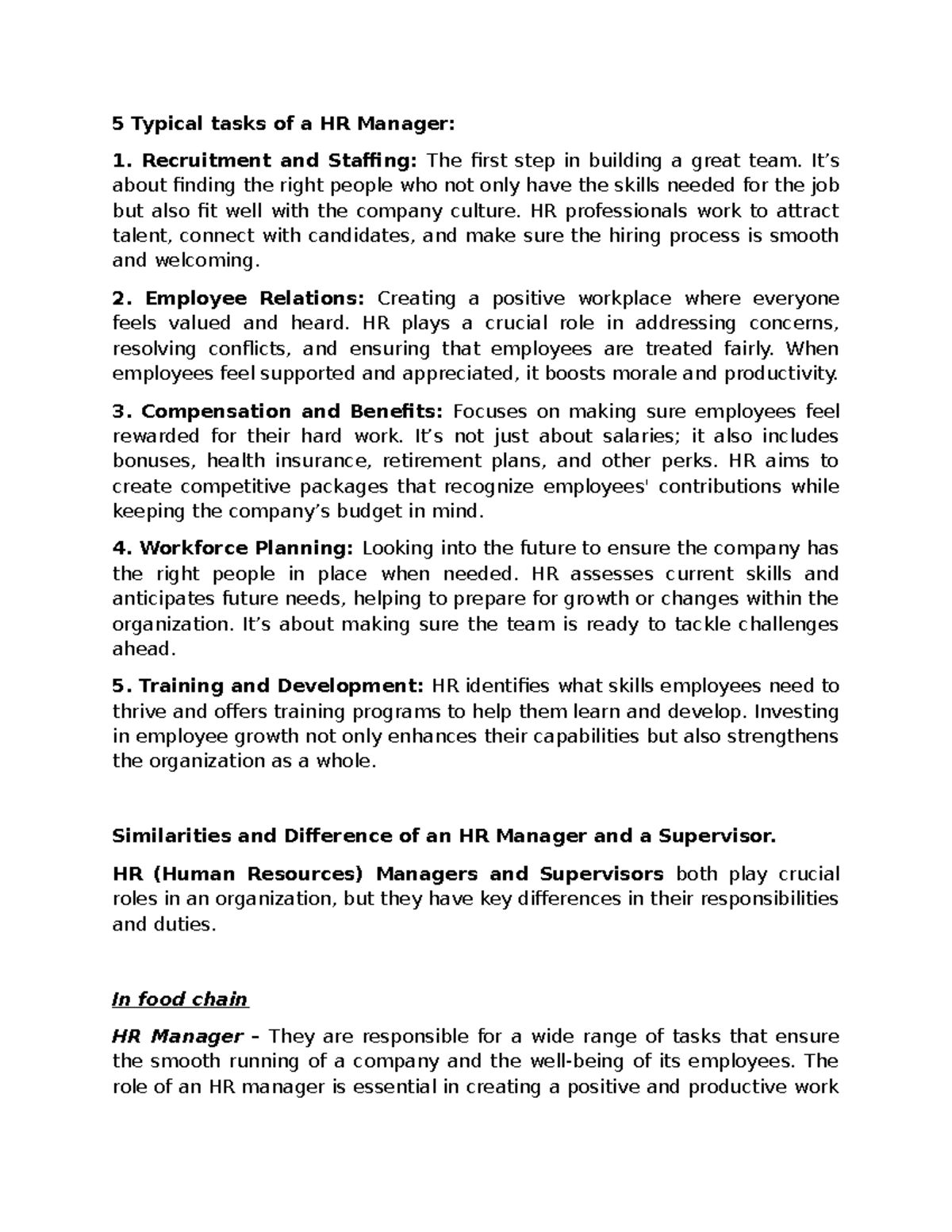 Hrm act - hrm activity - 5 Typical tasks of a HR Manager: Recruitment ...