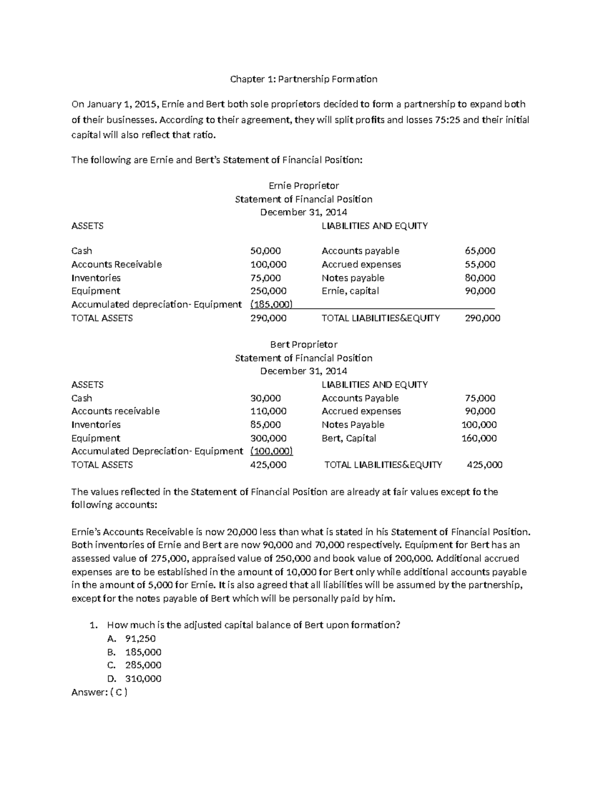 325316809 Chapter 1 Partnership Formation Test Banks Docx.docx ...