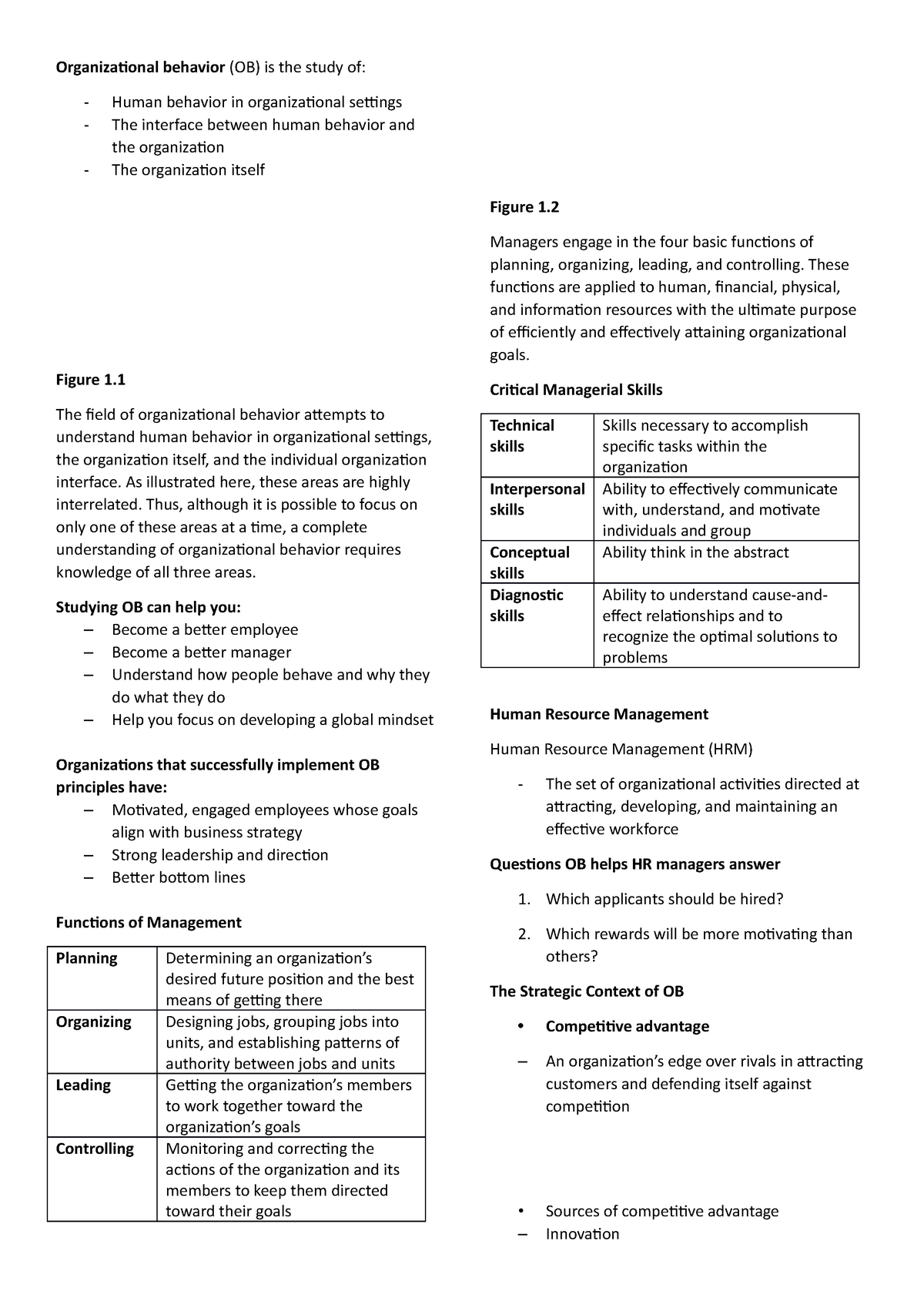 ch-1-notes-organizational-behavior-ob-is-the-study-of-human